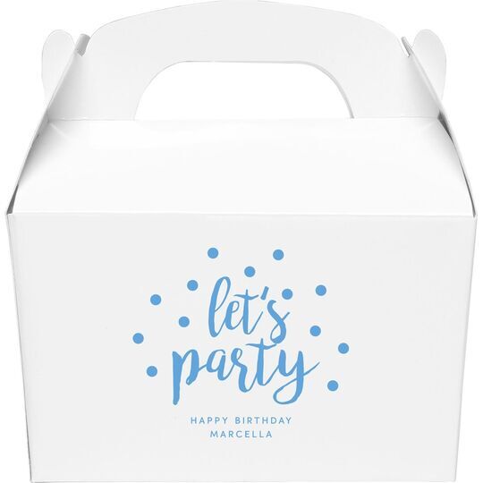 Confetti Dots Let's Party Gable Favor Boxes